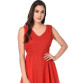 Women's RED BADDI Georgette Pleated Dress